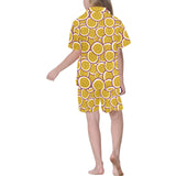Passion fruits slice pattern Kids' Boys' Girls' V-Neck Short Pajama Set
