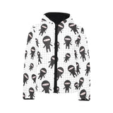 Ninja pattern plaid background Kids' Boys' Girls' Padded Hooded Jacket