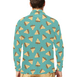 Sandwich Pattern Print Design 03 Men's Long Sleeve Polo Shirt