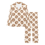 Lion Pattern Print Design 01 Women's Long Pajama Set