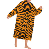 Bengal tigers skin print pattern Blanket Robe with Sleeves
