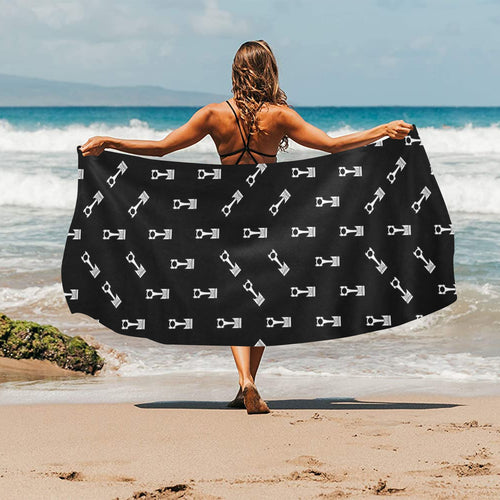 Engine Piston Black Theme Pattern Print Design 03 Beach Towel