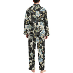 Japanese crane ornament elements Men's Long Pajama Set