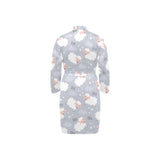 Sweet dreams sheep pattern Men's Long Sleeve Belted Night Robe