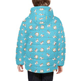 Jack Russel Pattern Print Design 03 Kids' Boys' Girls' Padded Hooded Jacket