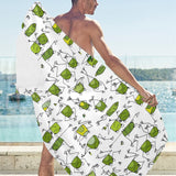 Sketch funny frog pattern Beach Towel