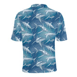 Shark hand drawn Men's All Over Print Polo Shirt