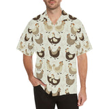 Cute rooster chicken cock Men's All Over Print Hawaiian Shirt