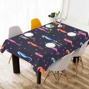 Watercolor colorful seahorse pattern Tablecloth