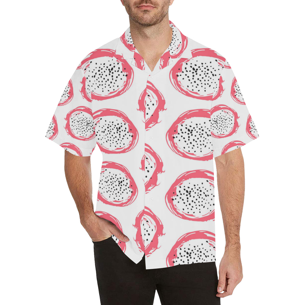 Hand drawn dragon fruit Men's All Over Print Hawaiian Shirt
