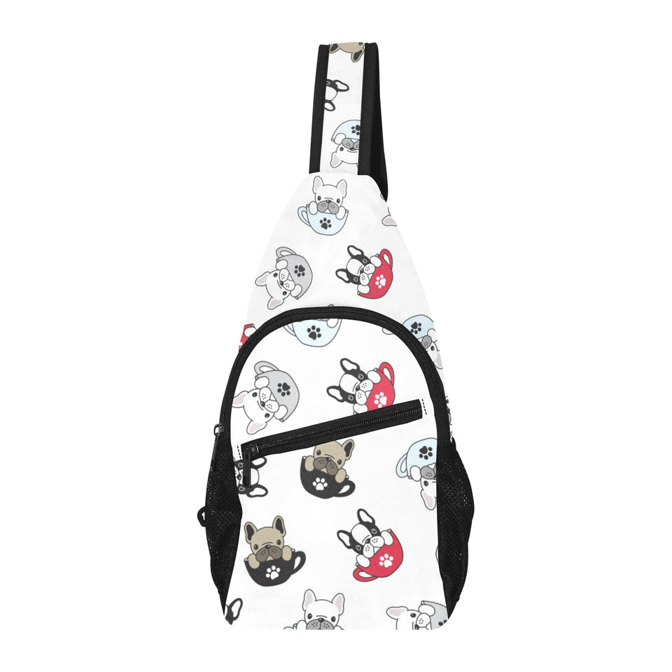 French bulldog cup paw pattern All Over Print Chest Bag