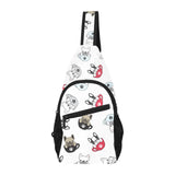 French bulldog cup paw pattern All Over Print Chest Bag