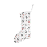 Hedgehog Pattern Print Design 02 Christmas Stocking