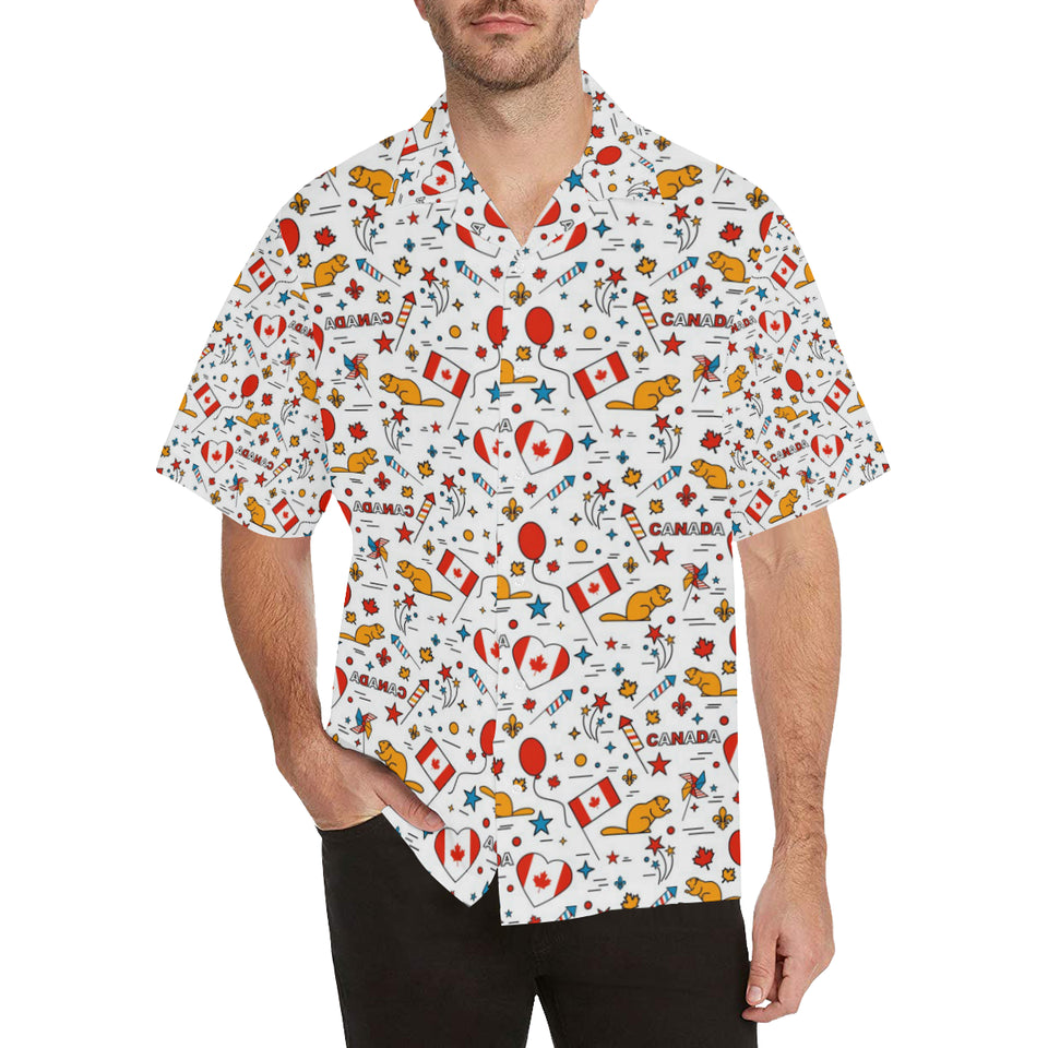 Canada Pattern Print Design 03 Men's All Over Print Hawaiian Shirt (Model T58)