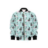 poodle dog green background Kids' Boys' Girls' Bomber Jacket