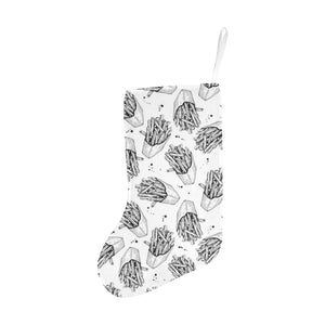 Hand drawn french fries pattern Christmas Stocking