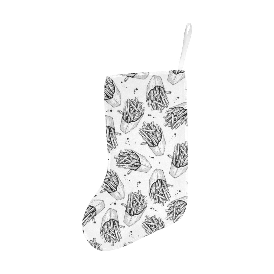 Hand drawn french fries pattern Christmas Stocking
