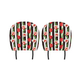 red and white tulips pattern Car Headrest Cover