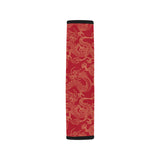 Gold dragons red background Car Seat Belt Cover