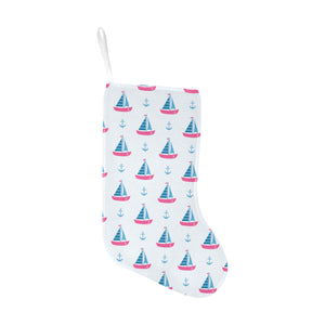 Sailboat anchor pattern Christmas Stocking