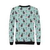 poodle dog green background Women's Crew Neck Sweatshirt