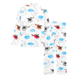 Watercolor helicopter cloud pattern Women's Long Pajama Set