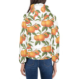 Oranges pattern background Women's Padded Hooded Jacket