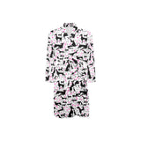 Greyhound Pattern Print Design 02 Men's Long Sleeve Belted Night Robe