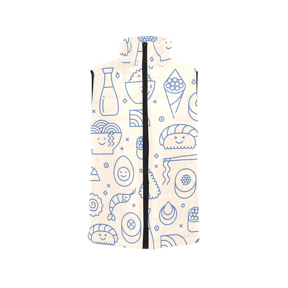 Cute sushi icon pattern Women's Padded Vest