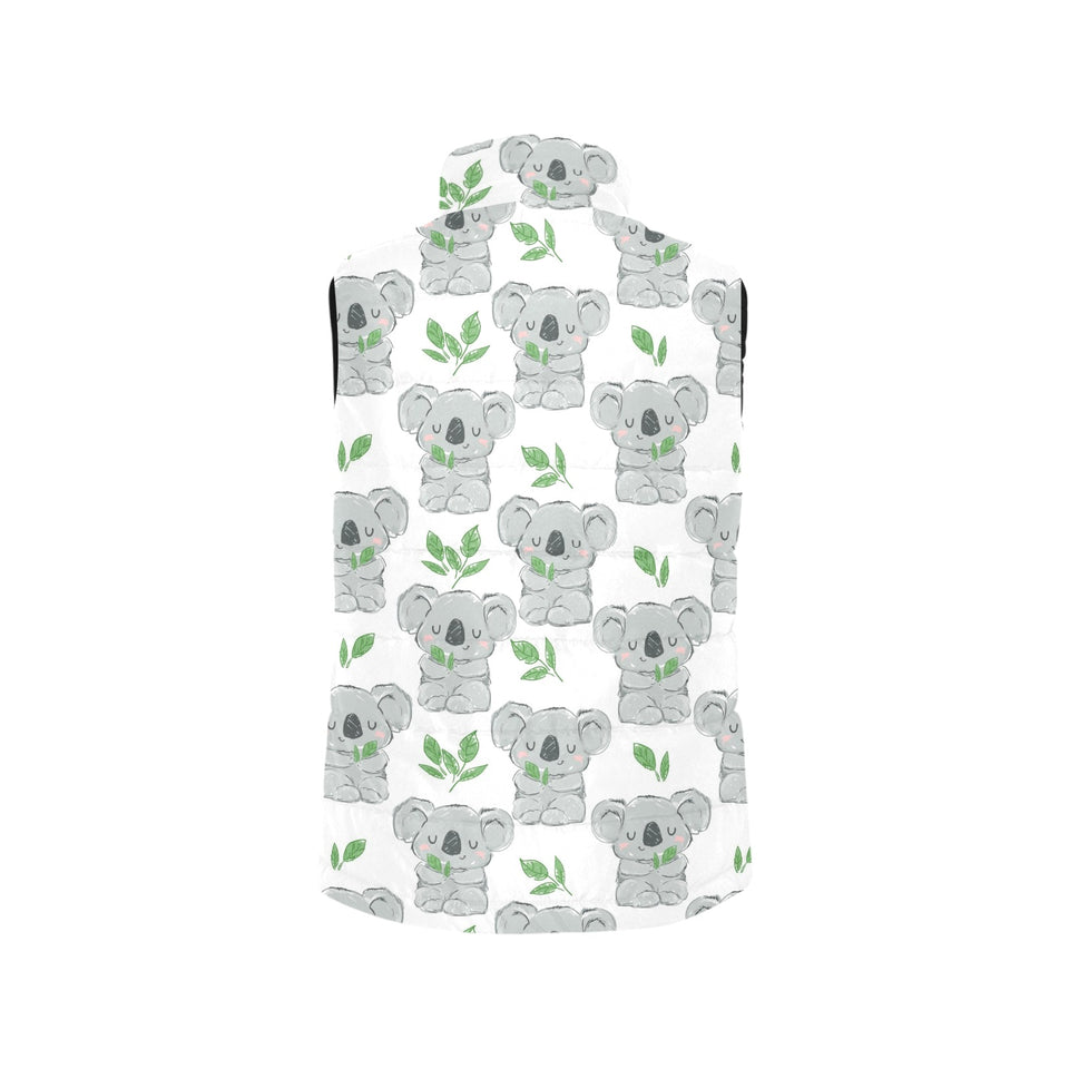 Hand drawn Koala leaves pattern Women's Padded Vest
