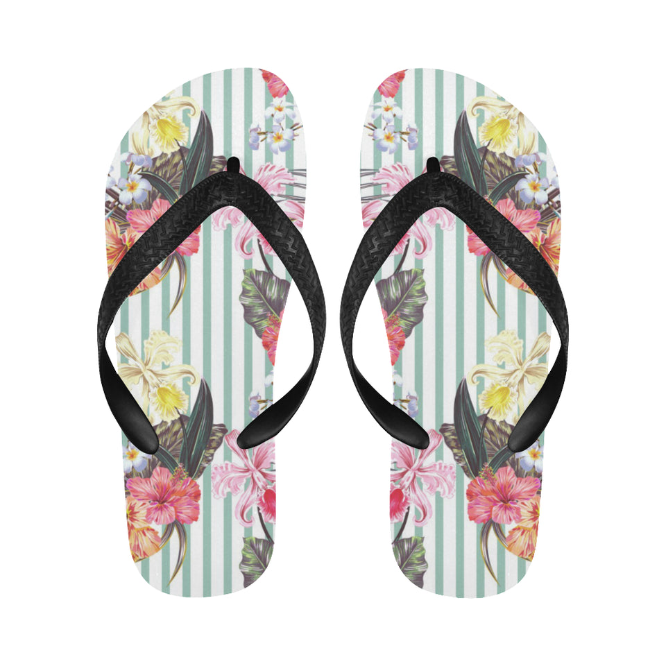 Colorful orchid flower pattern Unisex Flip Flops