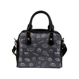 sushi pattern black background Shoulder Handbag