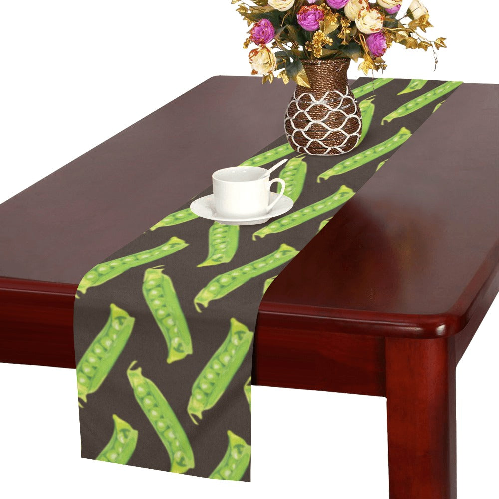 Green Peas Pattern Print Design 05 Table Runner
