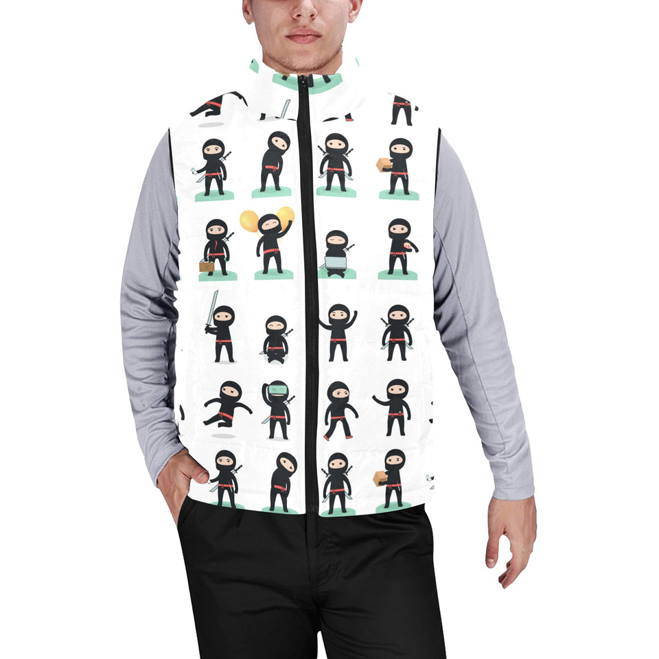 Cute ninja katana sword pattern Men's Padded Vest
