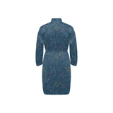Swordfish Pattern Print Design 02 Men's Long Sleeve Belted Night Robe