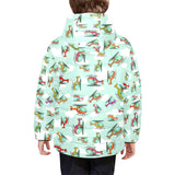 Helicopter design pattern Kids' Boys' Girls' Padded Hooded Jacket