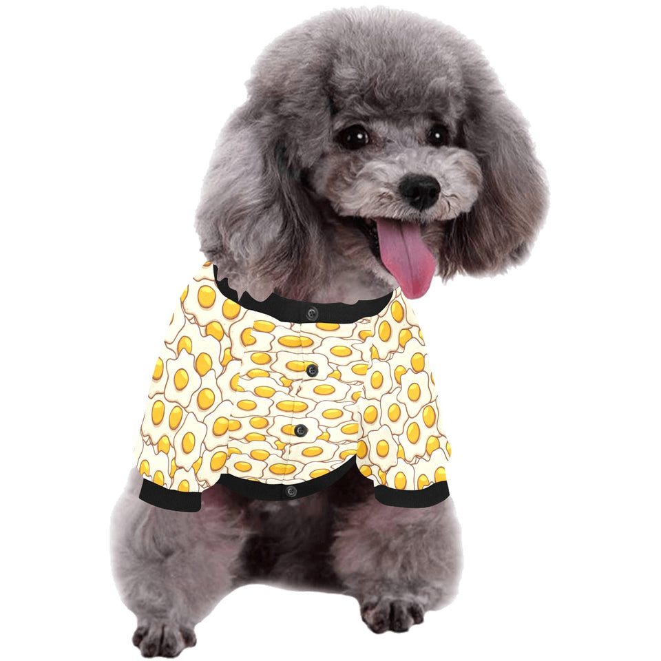 Fried Eggs Pattern Print Design 02 All Over Print Pet Dog Round Neck Fuzzy Shirt