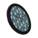 Cute rabbit pattern Elegant Black Wall Clock