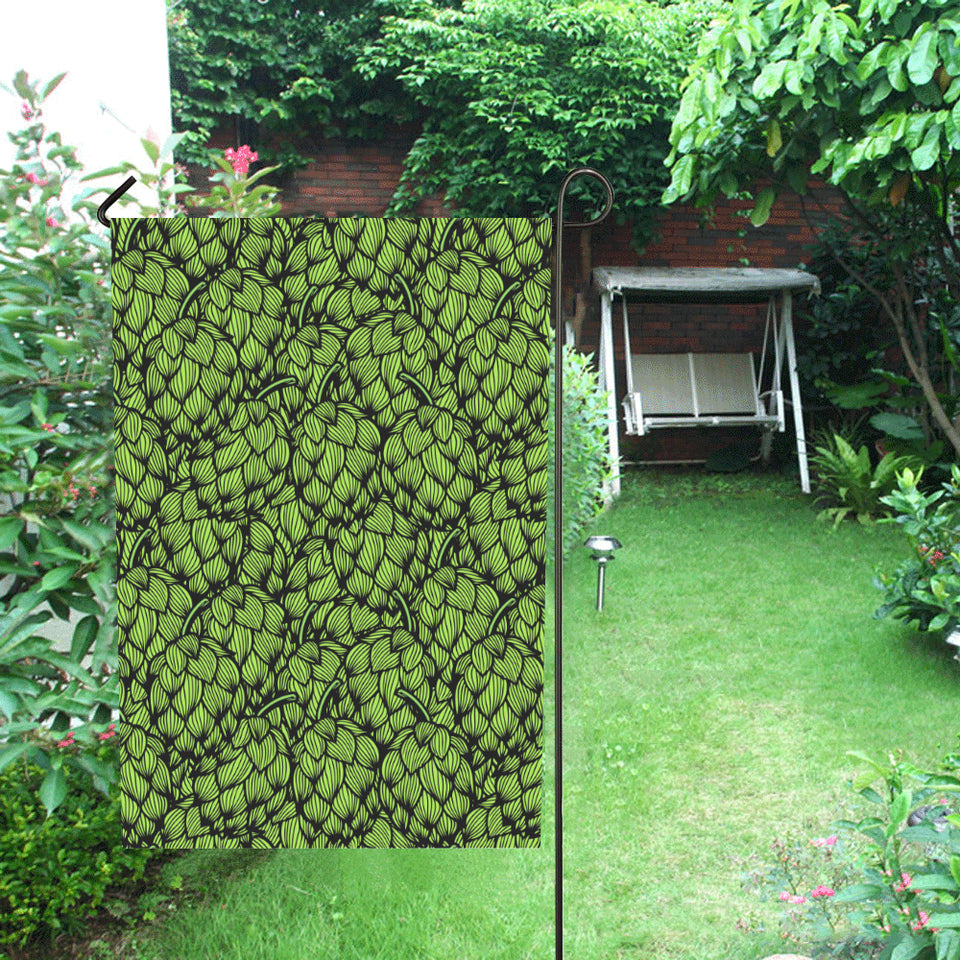 Green hop pattern House Flag Garden Flag