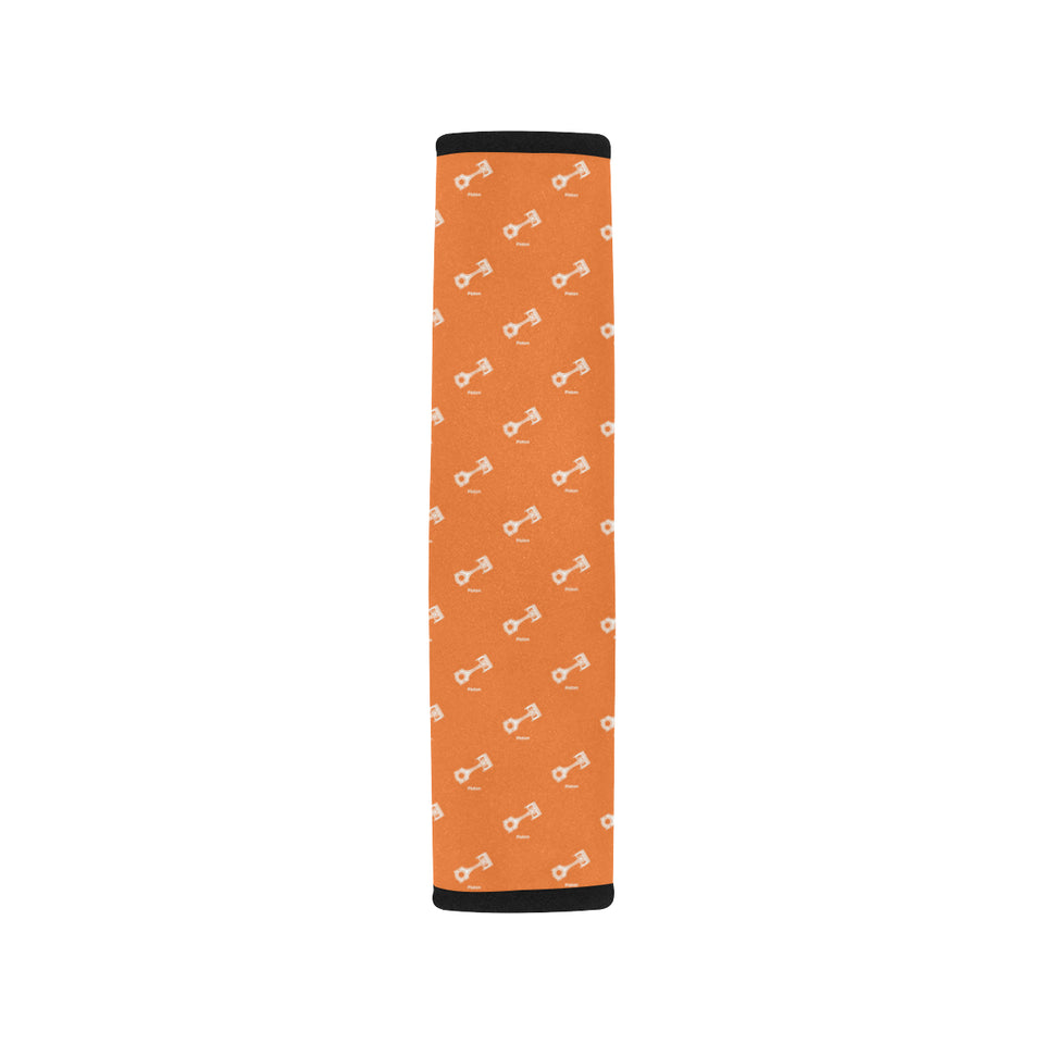 Engine Piston Orange Background Pattern Print Desi Car Seat Belt Cover