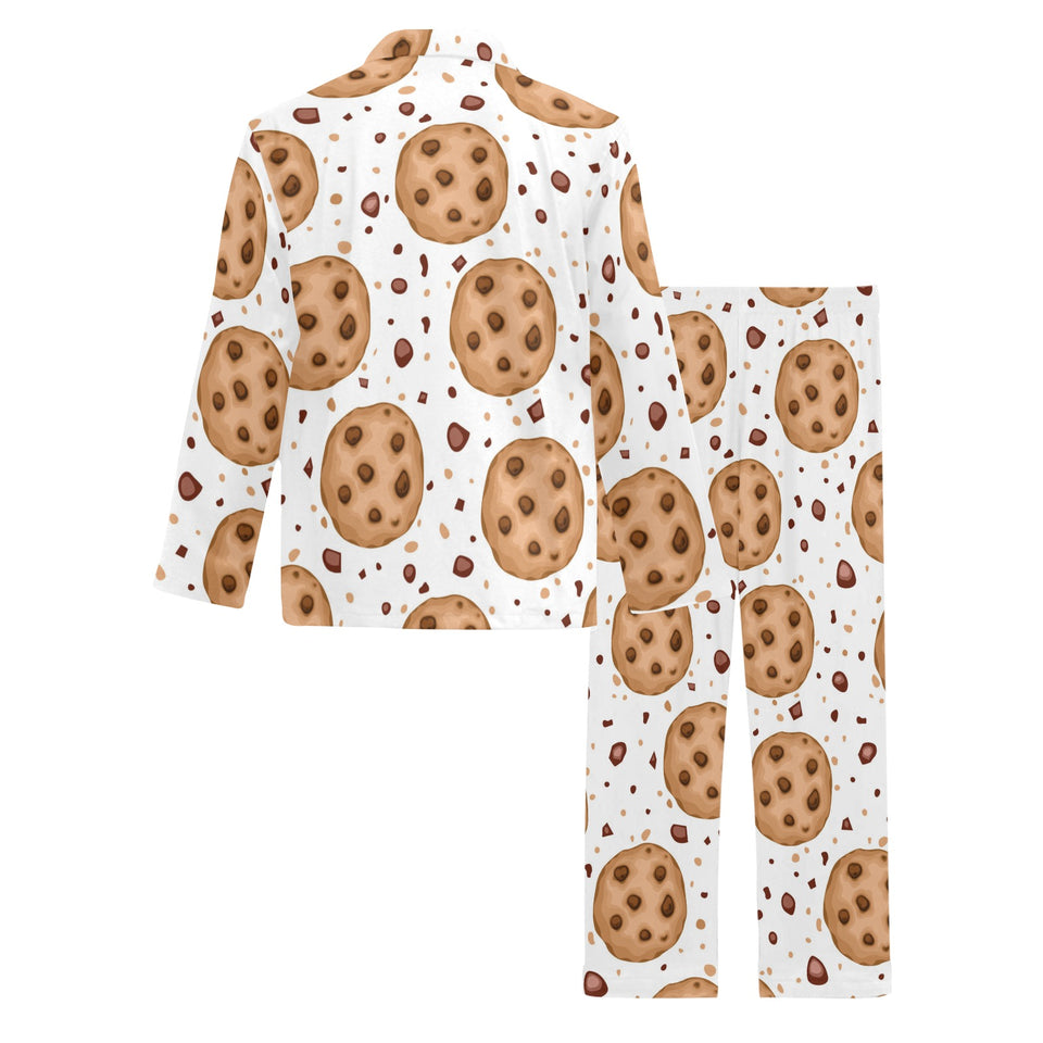 chocolate chip cookie pattern Men's Long Pajama Set