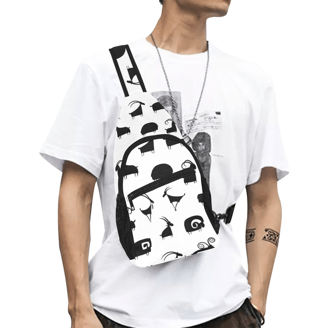 Goat ram pattern All Over Print Chest Bag