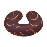 Boomerang Australian aboriginal ornament circle bl U-Shaped Travel Neck Pillow