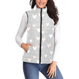 Heart pattern gray background Women's Padded Vest