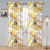 Cool Bee honeycomb leaves pattern Gauze Curtain