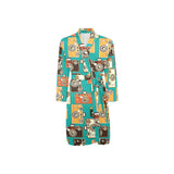 Camera Pattern Print Design 03 Men's Long Sleeve Belted Night Robe