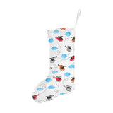Watercolor helicopter cloud pattern Christmas Stocking