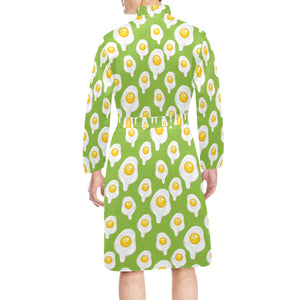 Fried Eggs Pattern Print Design 01 Men's Long Sleeve Belted Night Robe