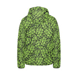 Green hop pattern Kids' Boys' Girls' Padded Hooded Jacket