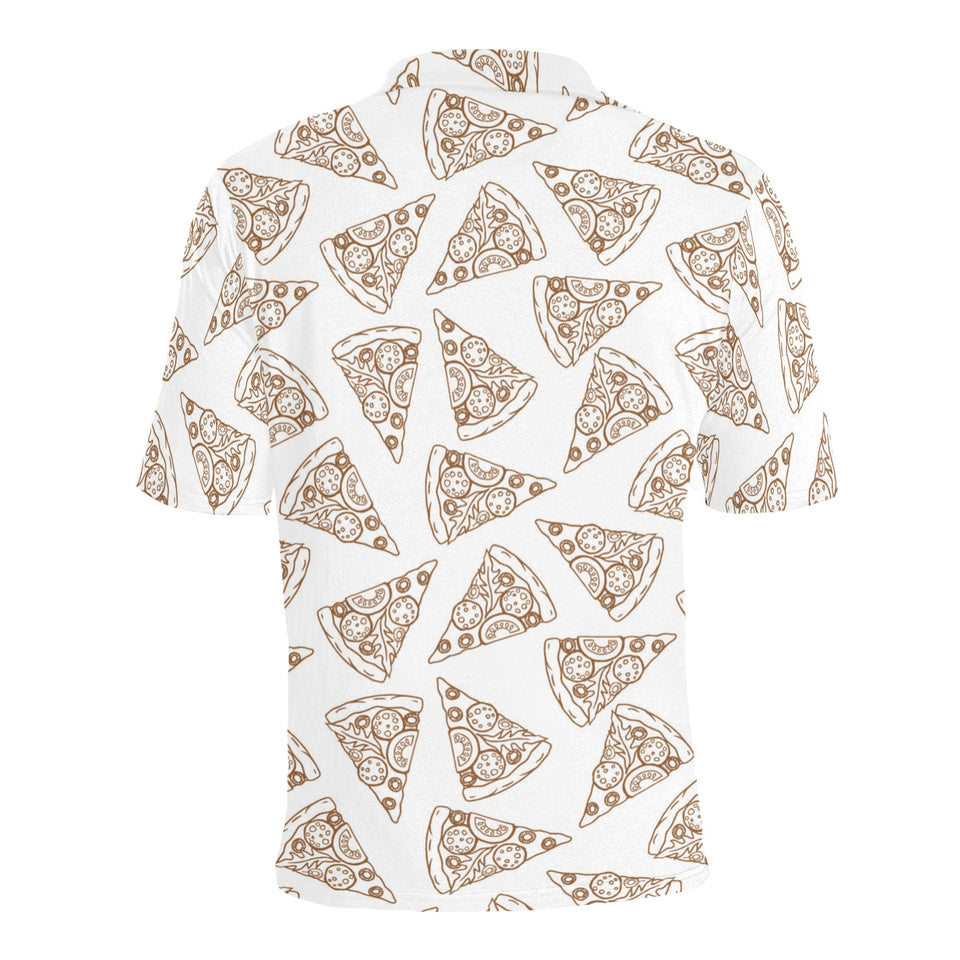 Hand drawn pizza pattern Men's All Over Print Polo Shirt